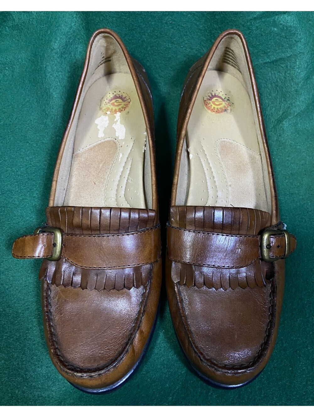 Earth Spirit Gelron 2000 Womens Fringe Buckle Loafers Size 10 Comfort Shoe
